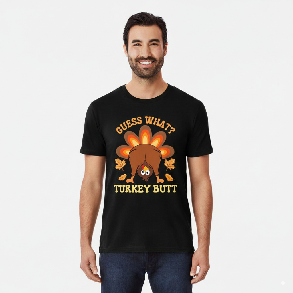 Funny Thanksgiving Guess What Turkey Butt T-Shirt