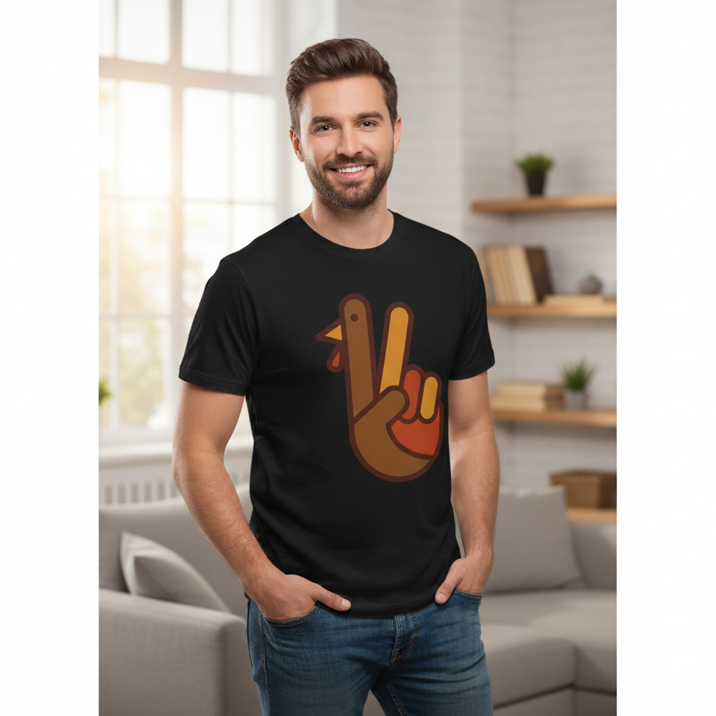 Funny Thanksgiving Turkey, Peace Sign T-Shirt