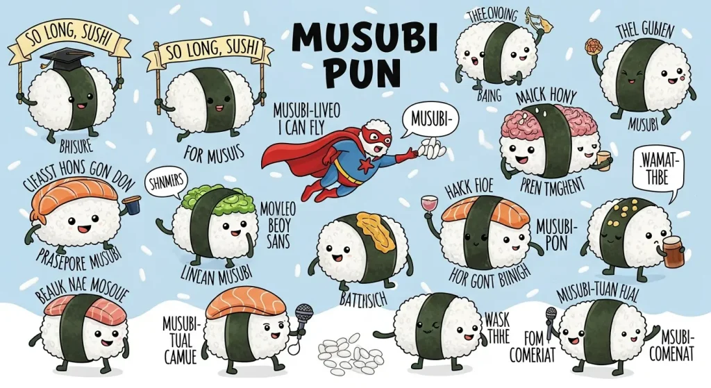 200+ Funny Musubi Puns, One Liners and Captions