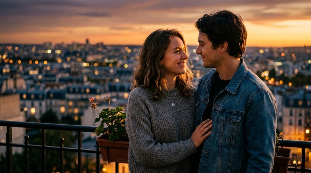 gemini ai prompt for couples example showing a couple on a balcony