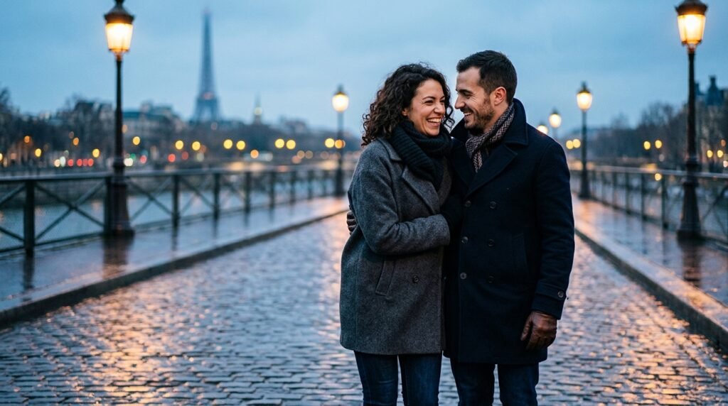 google gemini couple photo editing prompt for romantic twilight photography