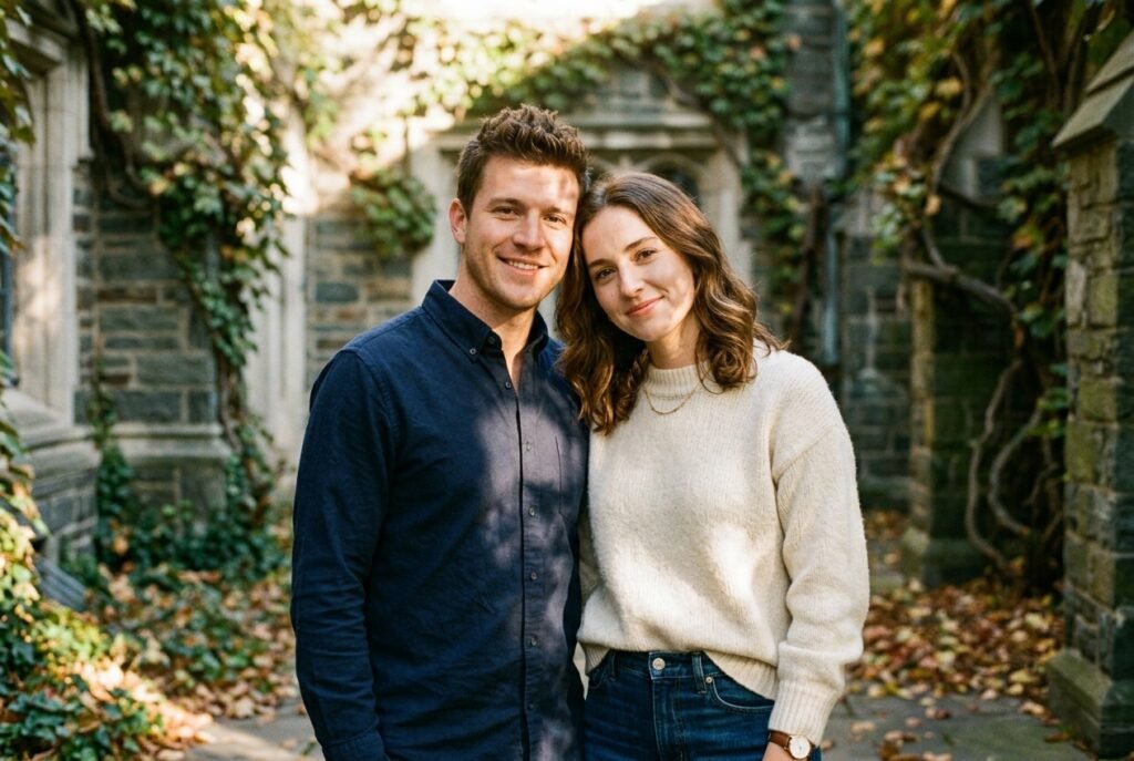 google.gemini couple prompt example showing couple in sunlit courtyard.