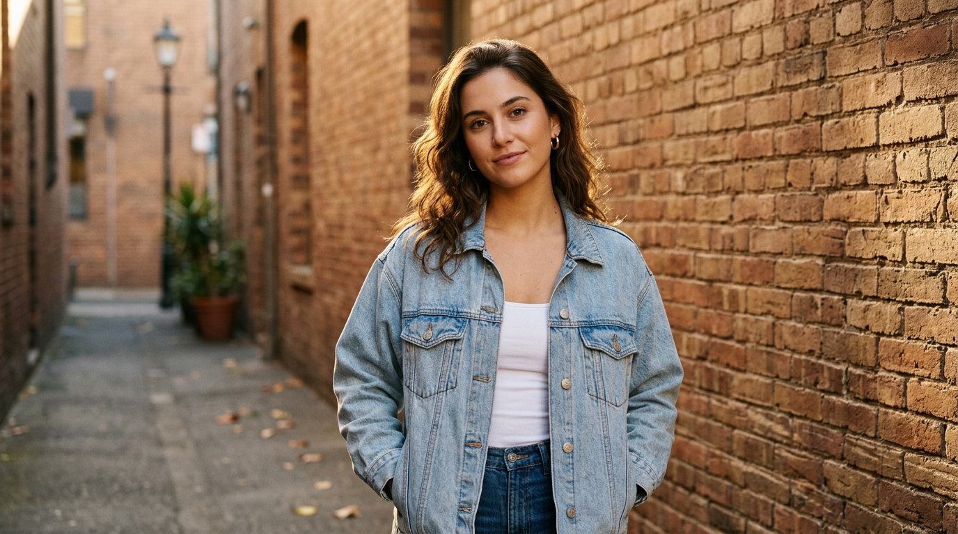 hot girl prompt for gemini used to create a golden hour street style photo