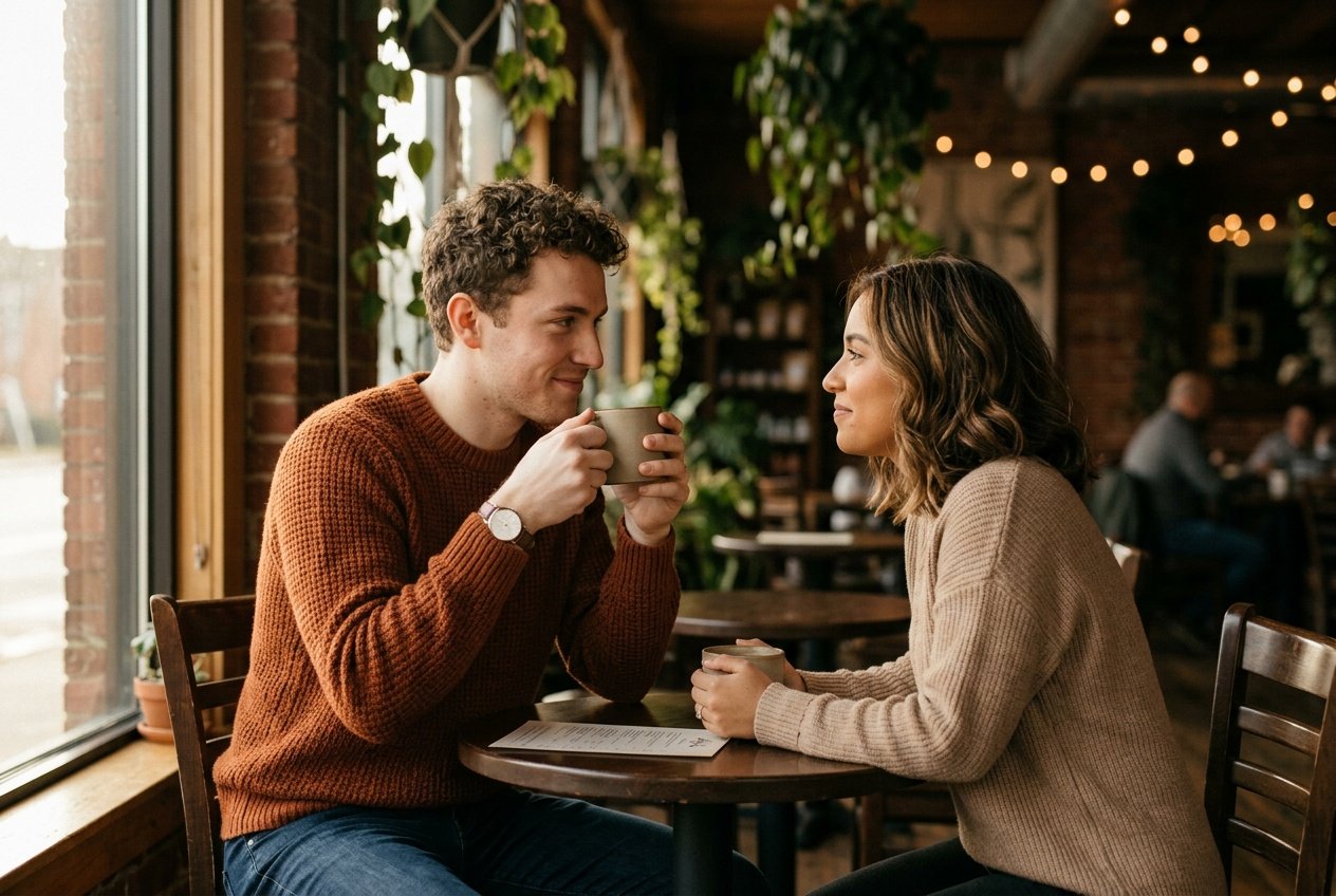 trending gemini couple photo prompt cafe style trending gemini couple photo prompt of a couple in a coffee shop