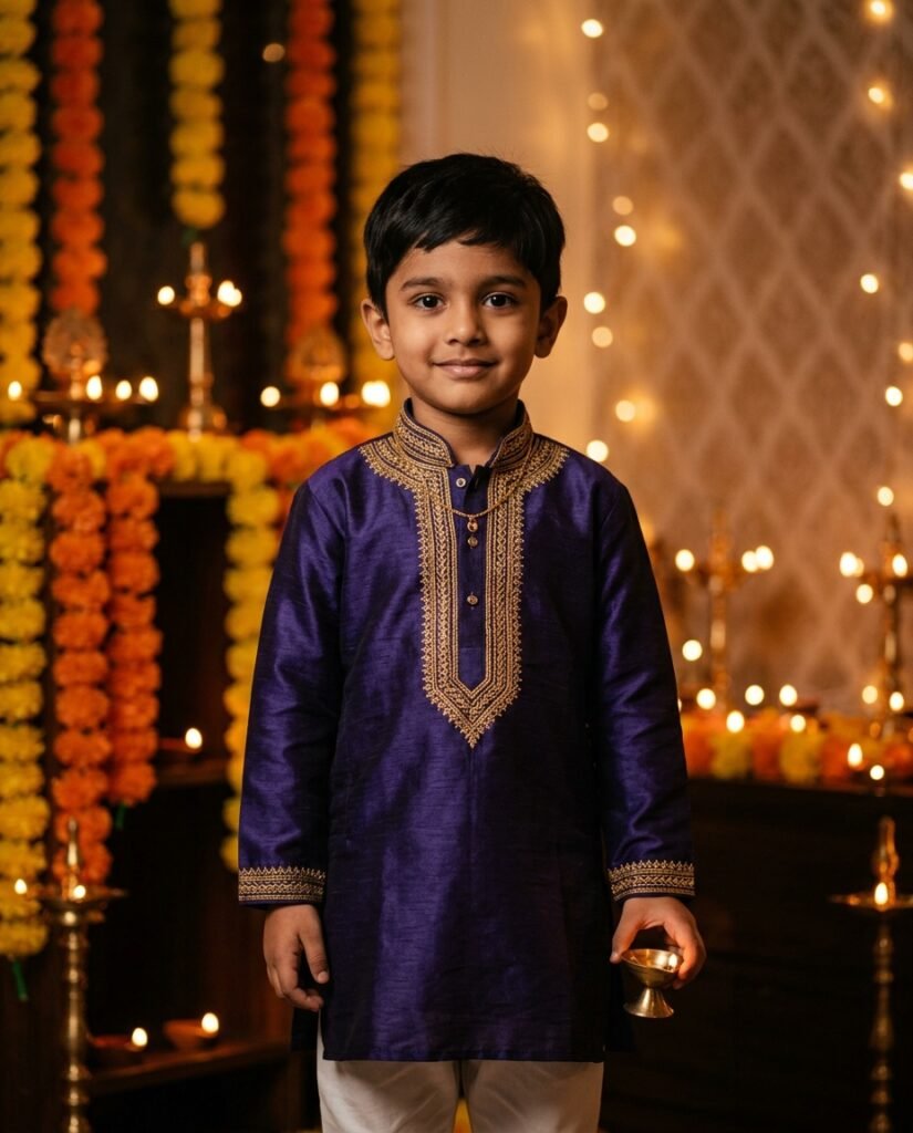 diwali prompt for gemini baby boy used to generate a festive boy portrait