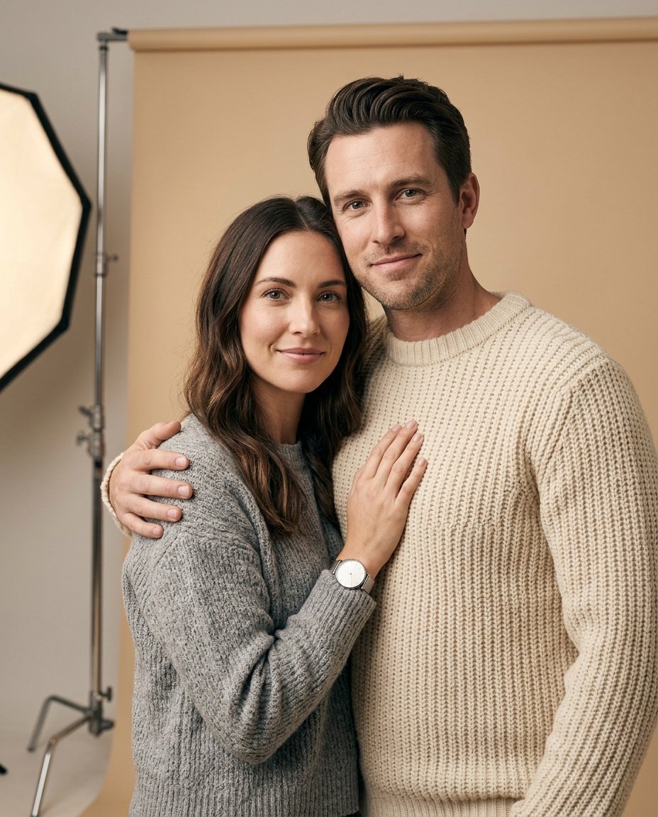 gemini prompt for couple photo used to create studio portrait