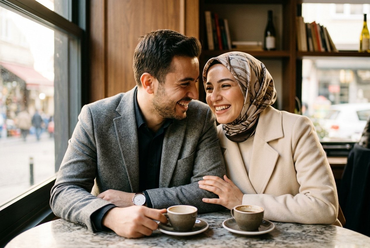 google gemini ai photo prompt for couples in cafe setting