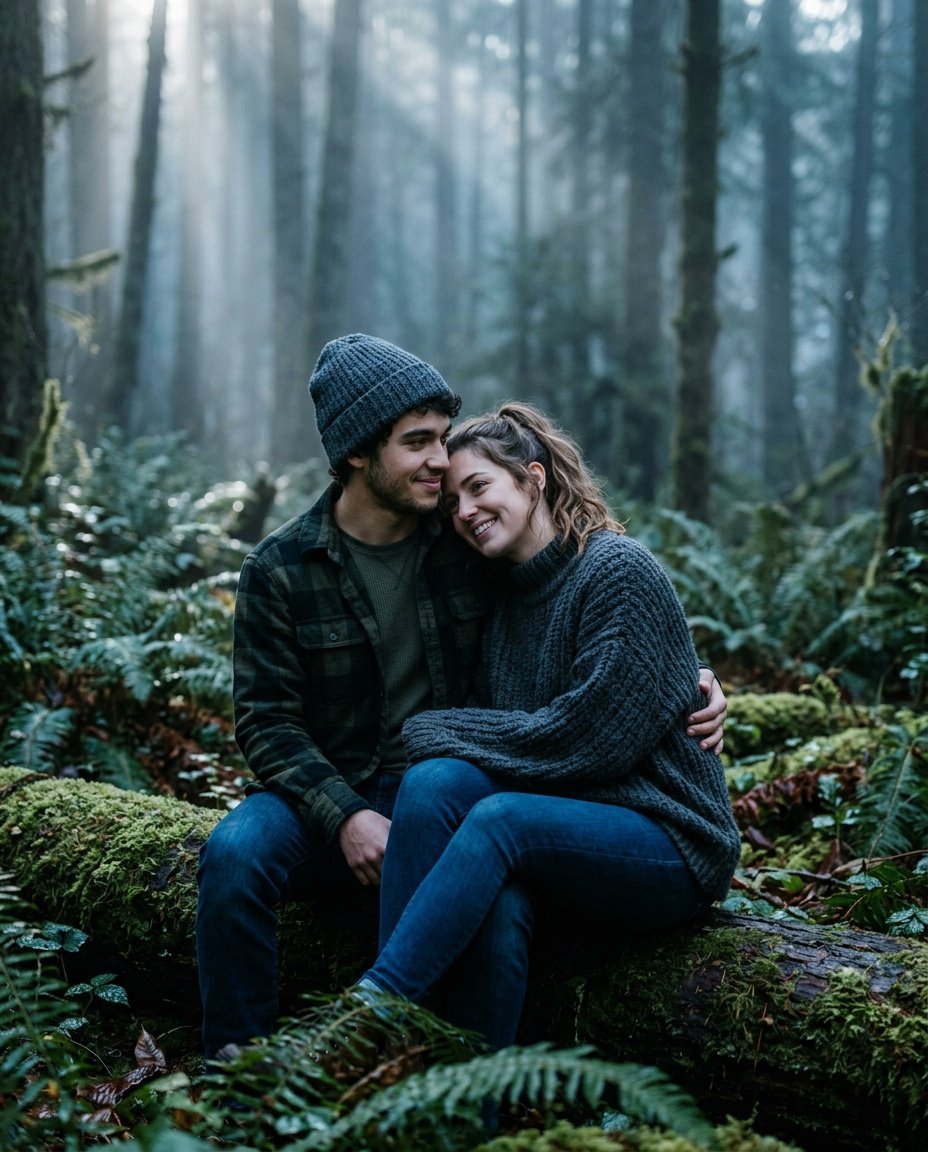 gemini prompt couple moody forest setting technique gemini prompt couple showing couple in moody foggy forest