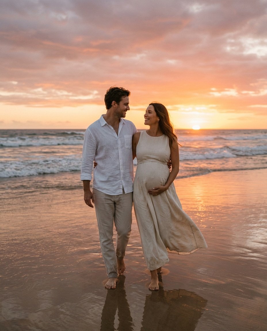 google gemini prompt for couple photo results in a beach setting