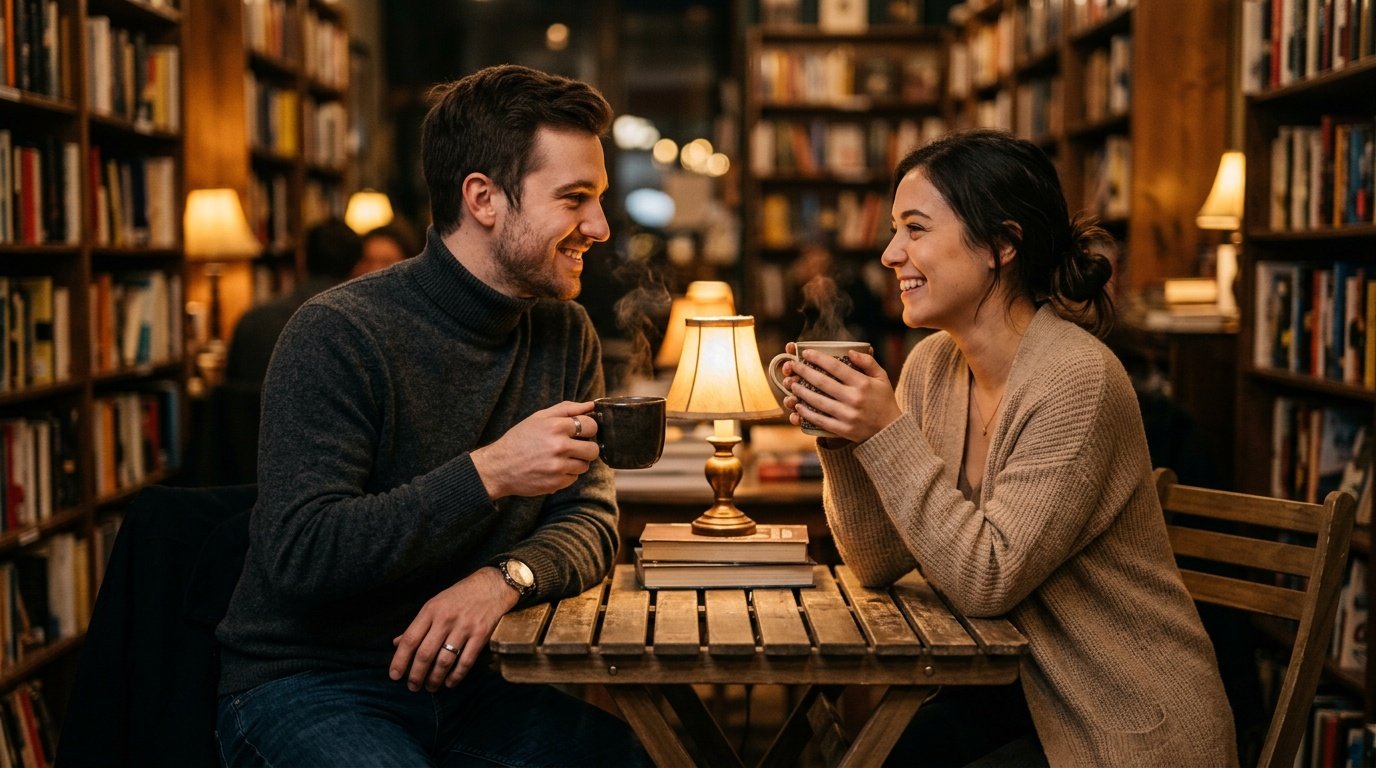 how to make couple photo on gemini in a library setting.