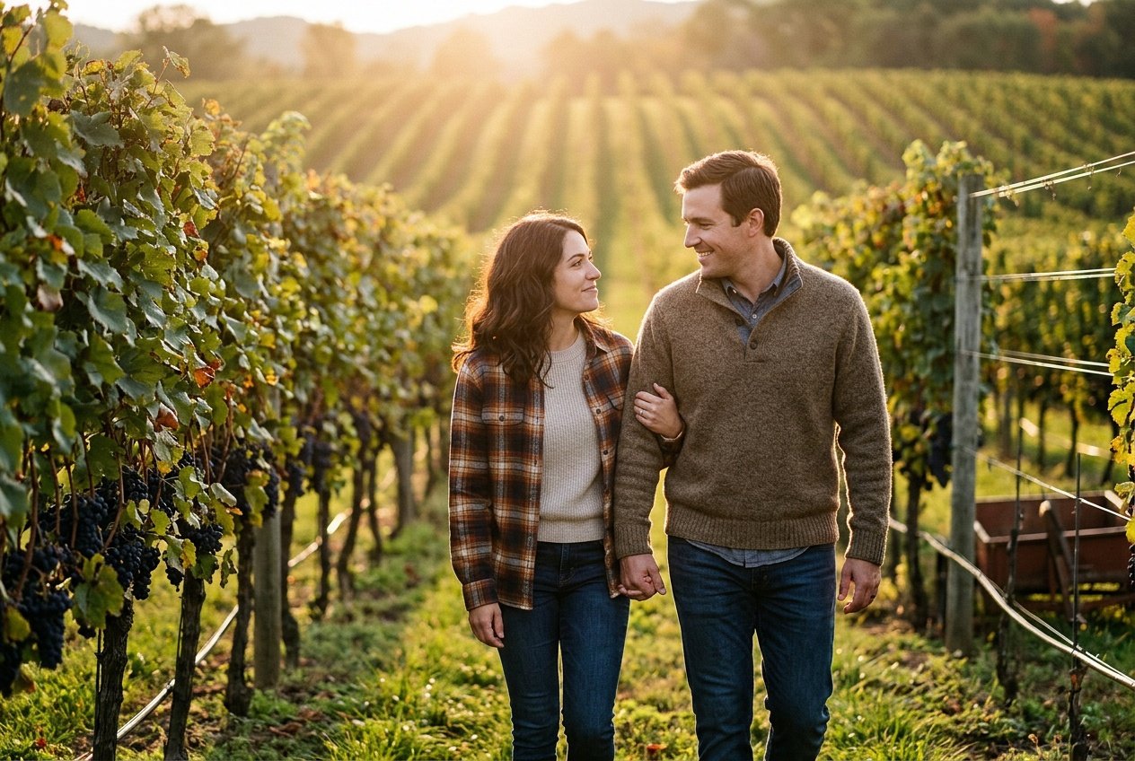 gemini prompt for couple photo creating golden hour vineyard scene