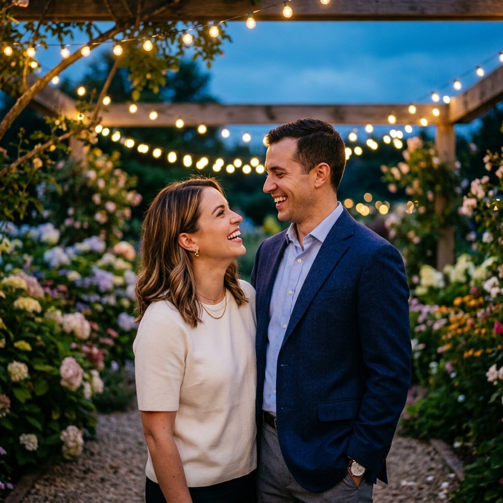 google gemini ai couple photo editing prompt garden scene prompt for combine two photos in gemini couple in a garden