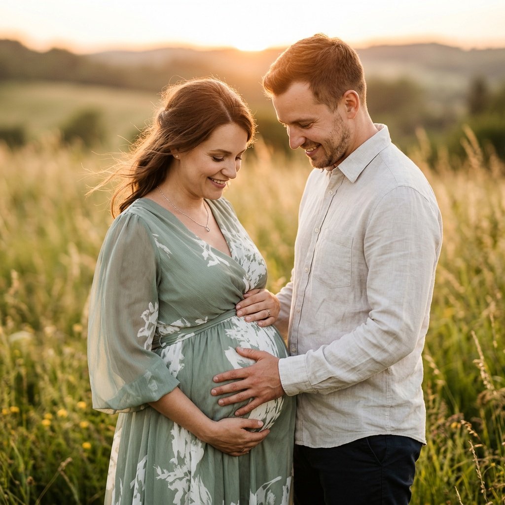 couple maternity prompt for gemini ai in meadow