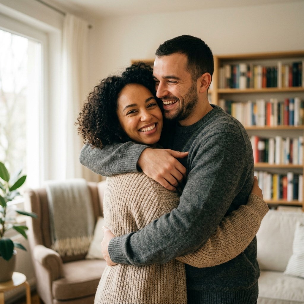 couple hug prompt for gemini ai soft window light couple hug prompt for gemini ai used for intimate portrait