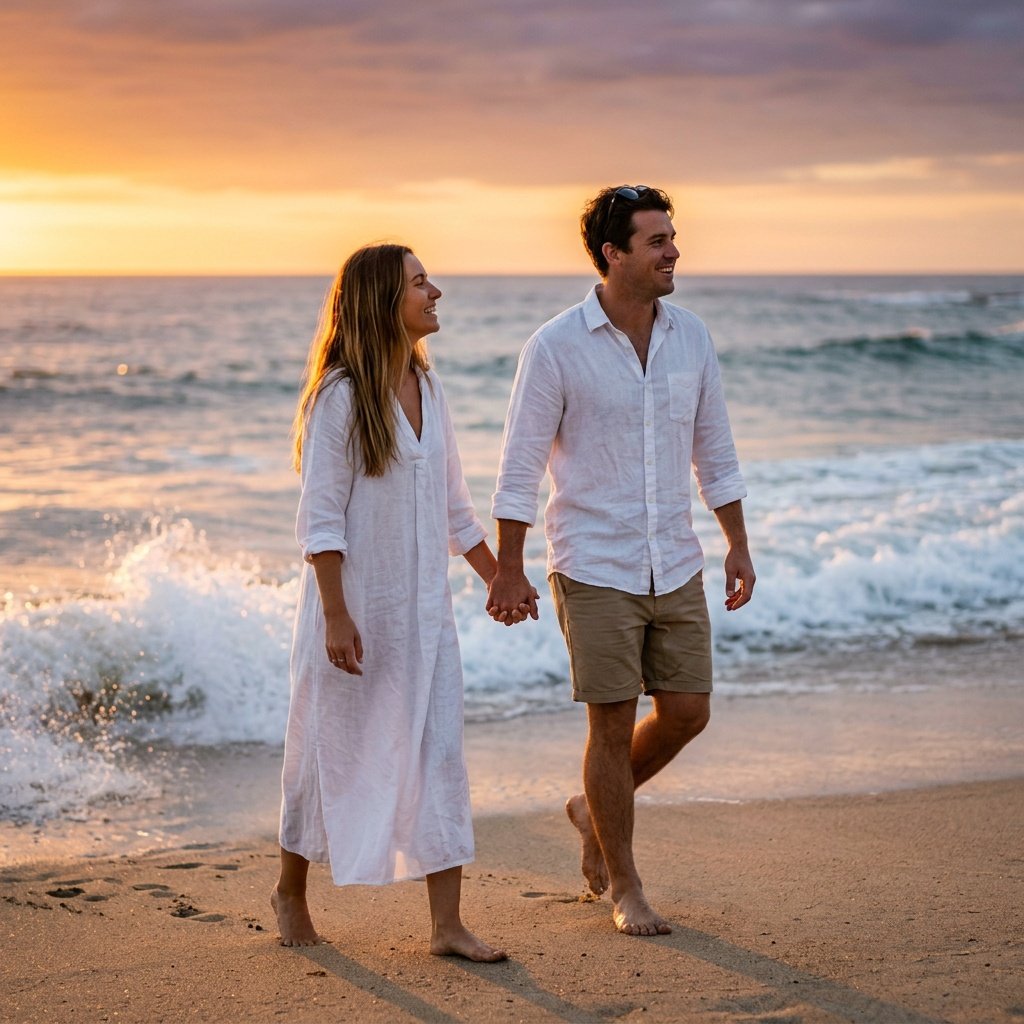 gemini couple photo editing prompt for beach photography