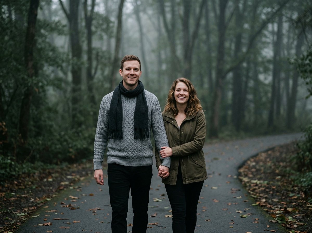 gemini hot couple photo prompt text with misty lighting