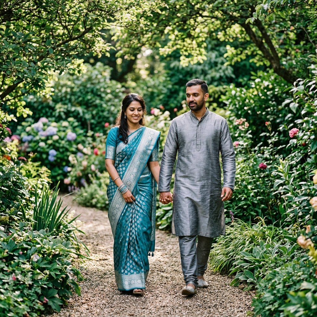 prompt for gemini ai saree look for couple garden candid prompt for gemini ai saree look for couple in a garden setting