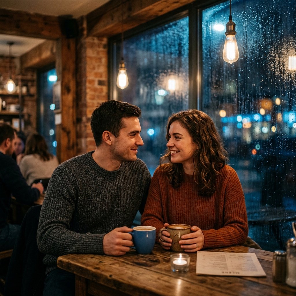 gemini prompt for couple photo in a cafe setting