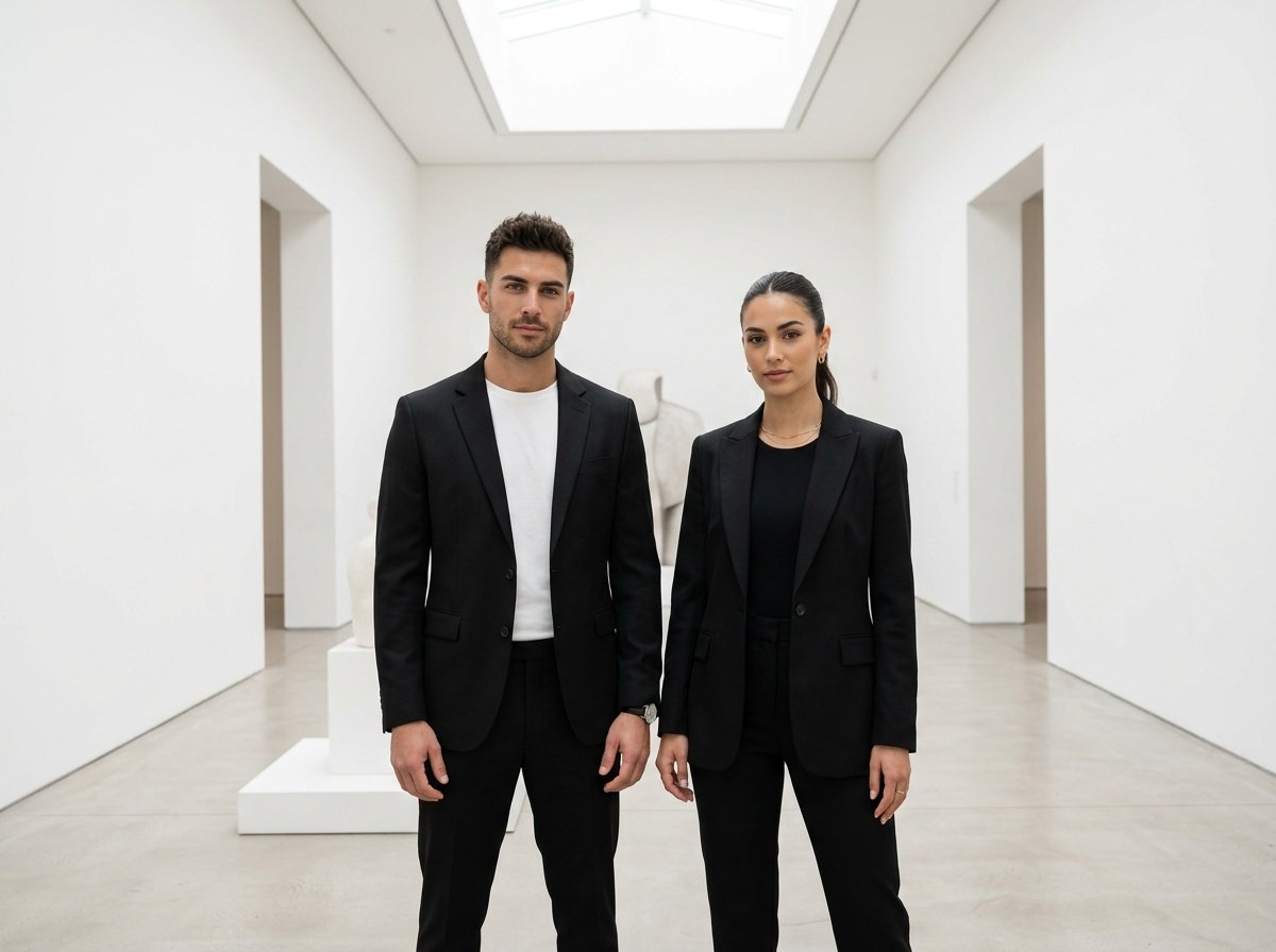 gemini prompt couple minimalist editorial aesthetic gemini prompt couple for high fashion gallery style