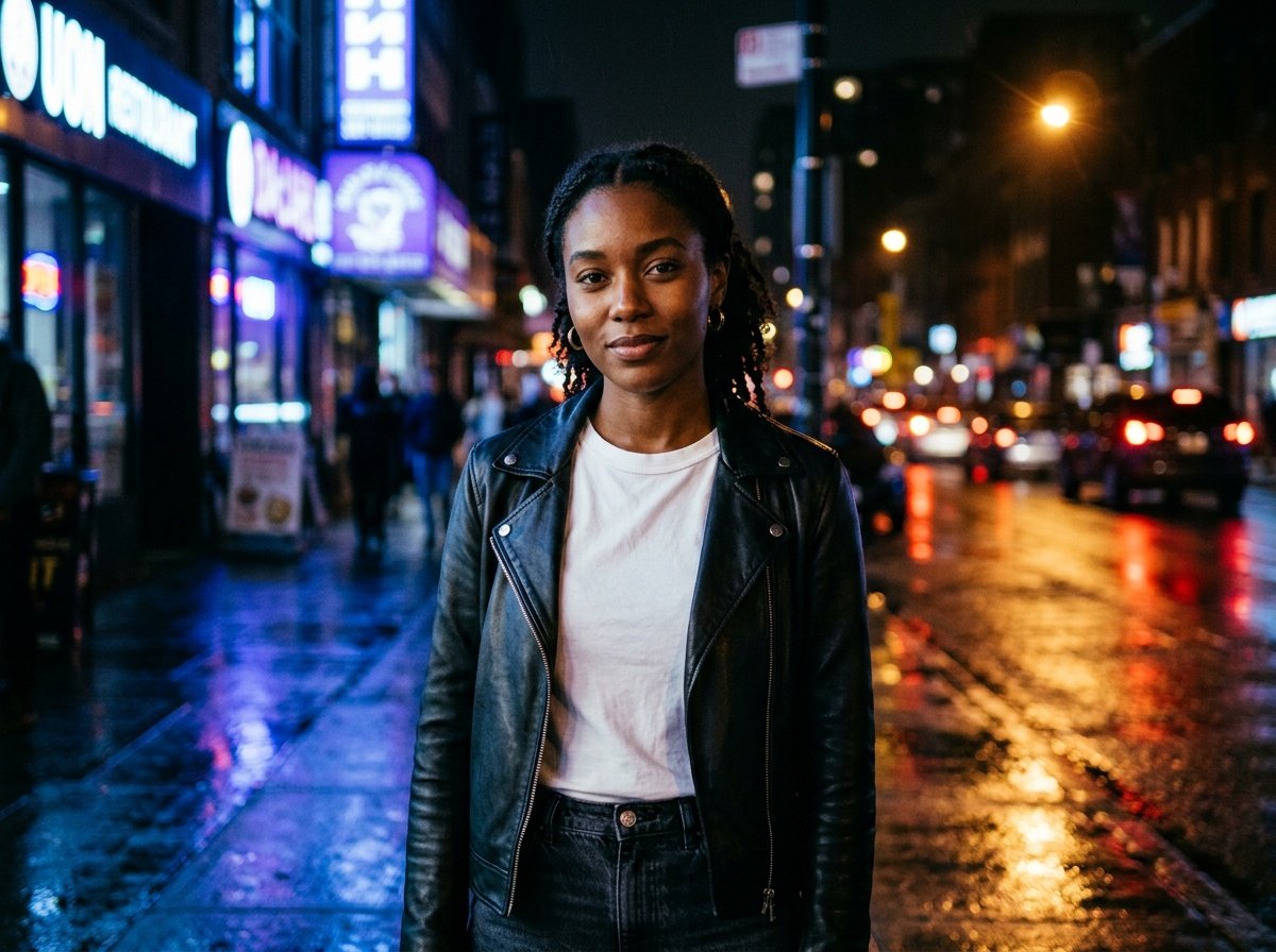 gemini black girl prompt urban night portrait technique gemini black girl prompt style street portrait with neon lights