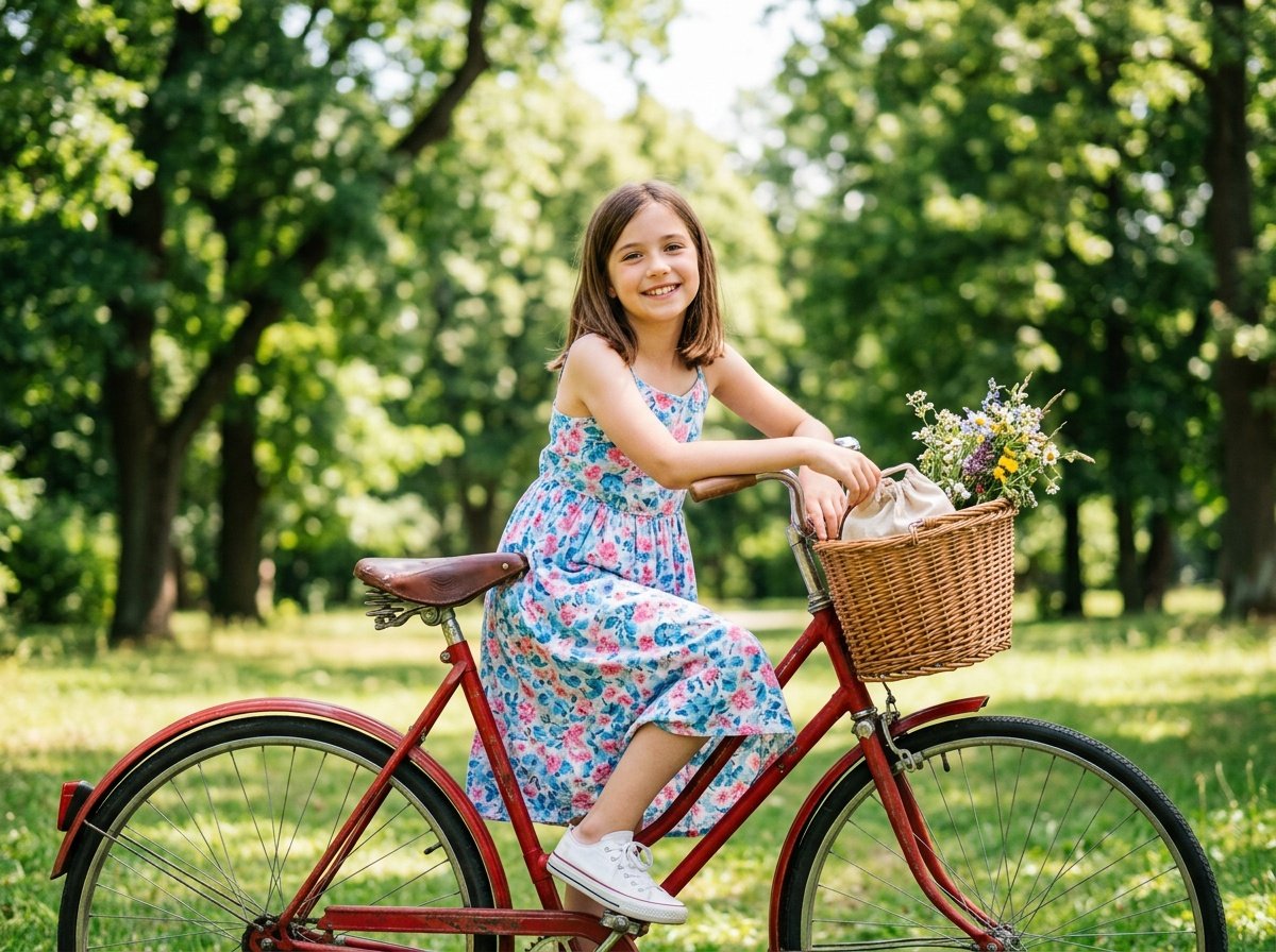 gemini prompts for adding girl to vintage bike scene