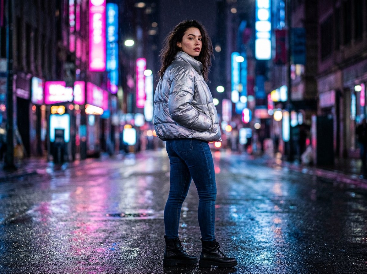 gemini ai prompt copy paste for girls neon city scene