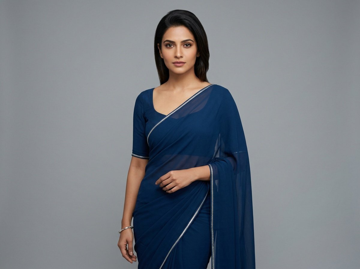 gemini prompt for girls in saree style studio portrait