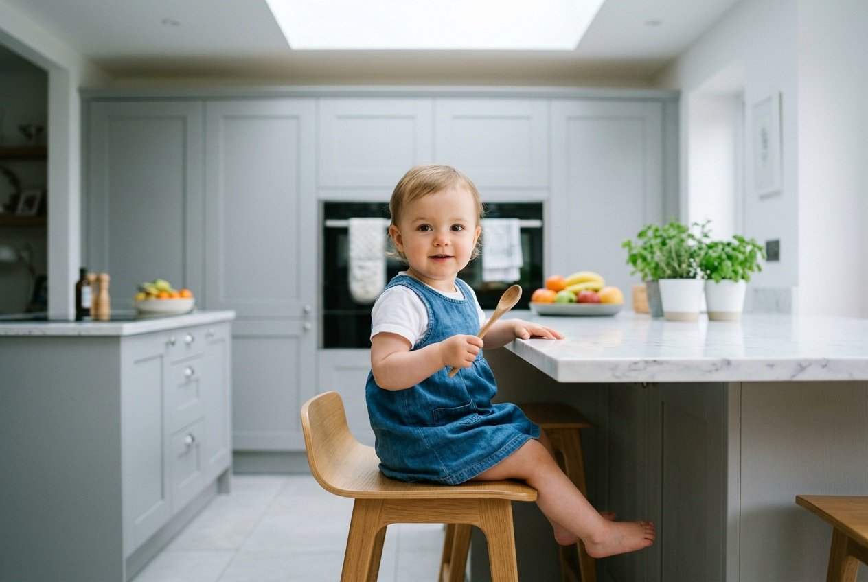 gemini ai prompt girls in modern kitchen setting