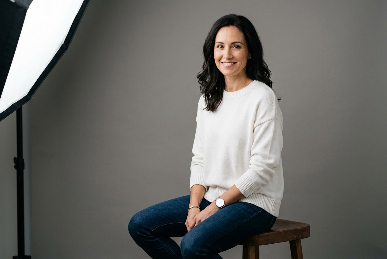 minimalist studio portrait photography with clean lighting