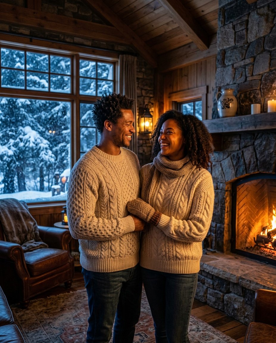 gemini ai prompt trending couple winter cabin gemini ai prompt trending couple in winter lodge