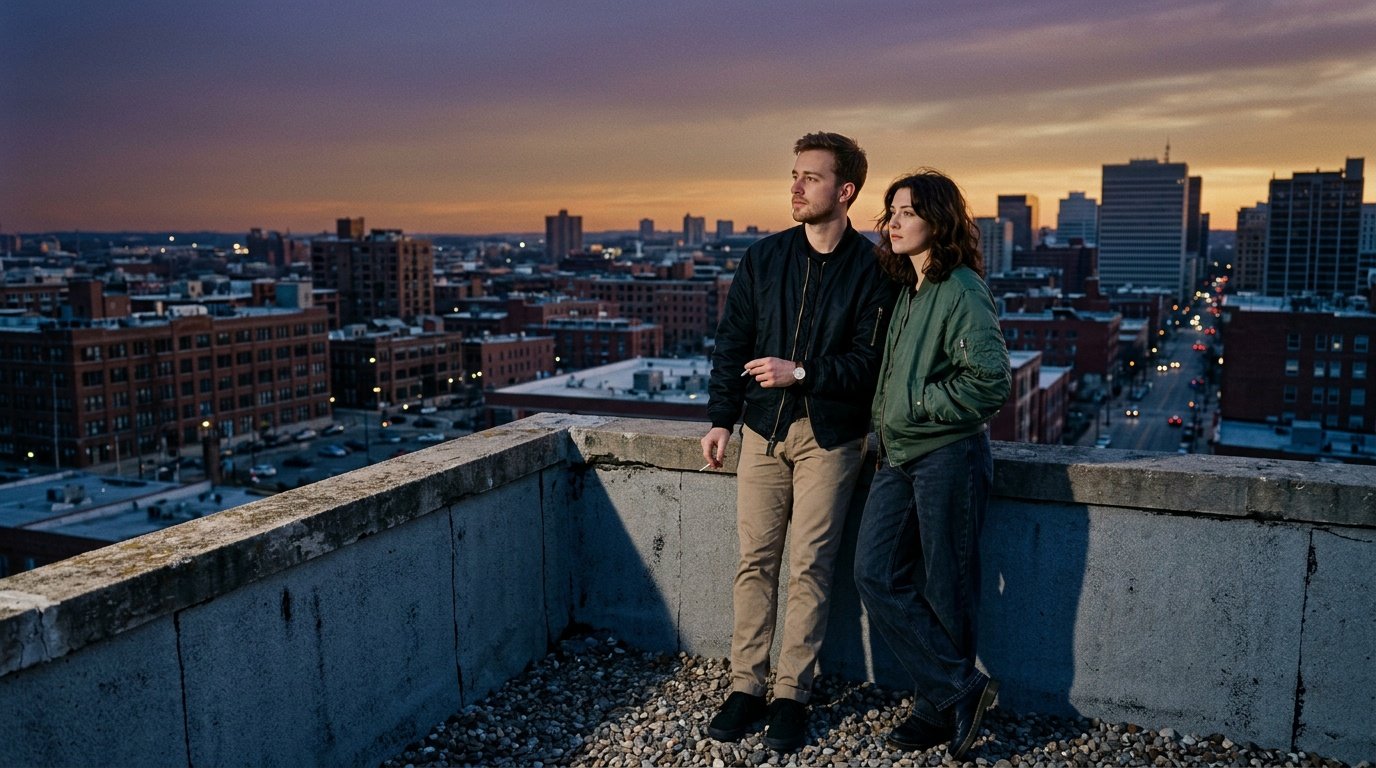 google gemini retro vintage prompt for couples on a rooftop