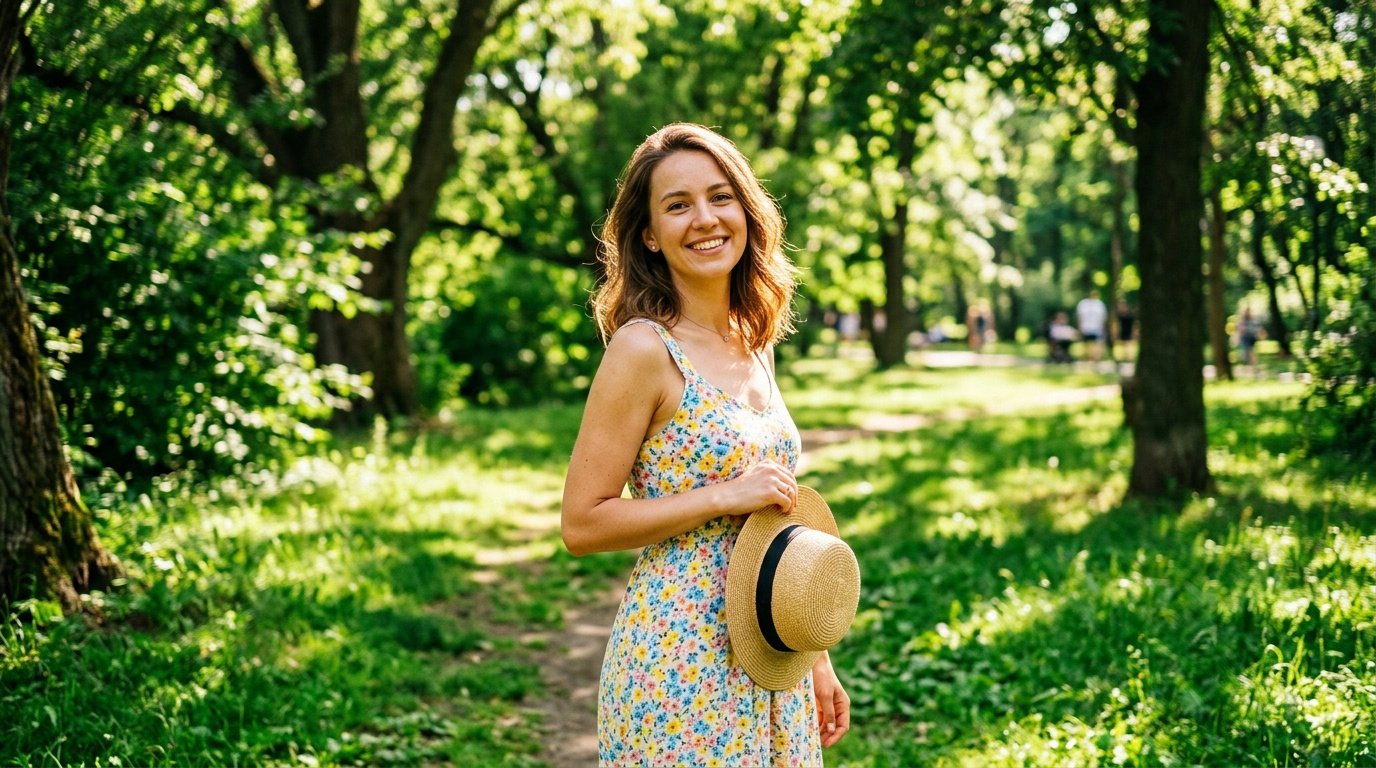 gemini ai photo prompt for girl used for a park shoot