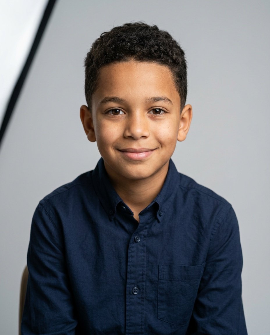 gemini ai photo prompt for boy professional studio portrait